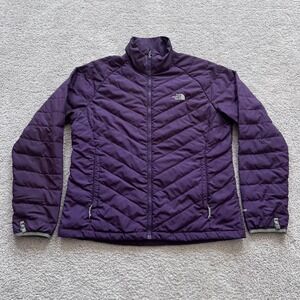 The North Face 550 Down Puffer Jacket Womens XL Purple Quilted Full Zip Warm